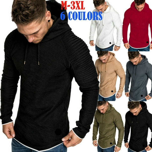 Men's Winter Hoodies Slim Fit Hooded Sweatshirt Outwear Sweater Warm Coat Jacket